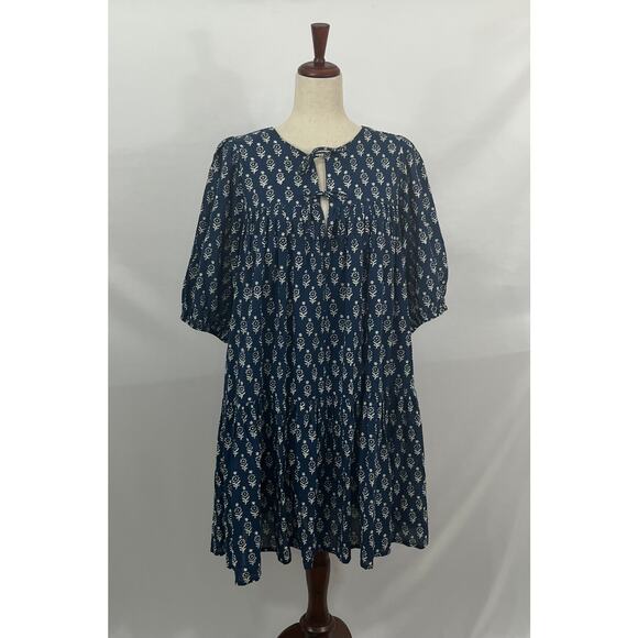 EMERSON FRY India Collection Sz M/L Marguerite Blue Isla Dress - Picture 11 of 16